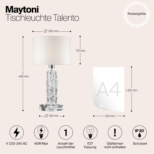 Настольная лампа Maytoni Talento DIA008TL-01CH Настольная лампа Maytoni Talento DIA008TL-01CH