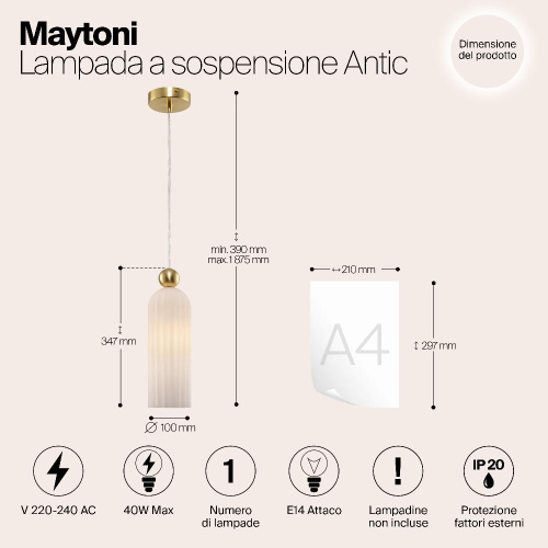Подвесной светильник Maytoni Antic MOD302PL-01W