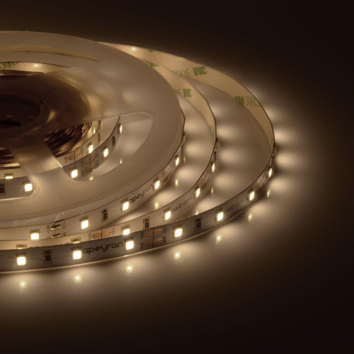 Светодиодная лента Apeyron 4,8W/m 60LED/m 2835SMD теплый белый 5M 00-403 Светодиодная лента Apeyron 4,8W/m 60LED/m 2835SMD теплый белый 5M 00-403