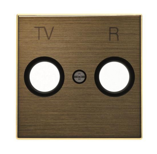 Накладка для TV-R розетки, серия SKY, цвет античная латунь Накладка для TV-R розетки, серия SKY, цвет античная латунь