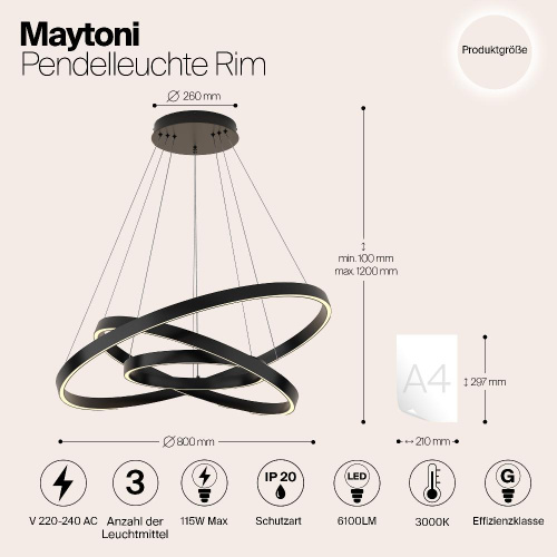 Подвесной светильник Maytoni MOD058PL-L100B3K