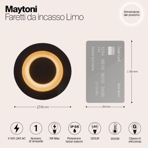 Встраиваемый светодиодный светильник Maytoni Limo O037-L3B3K