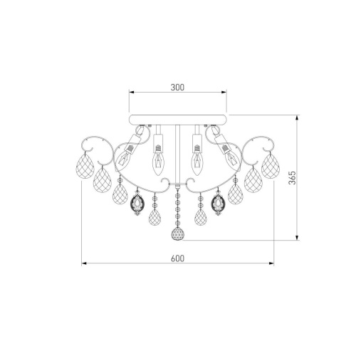 Потолочная люстра Eurosvet 10081/6 хром/прозрачный хрусталь Strotskis