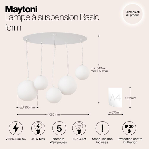 Подвесной светильник Maytoni MOD321PL-05W1