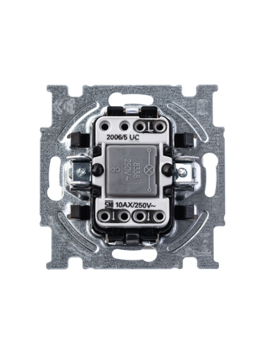 Выключатель двухклавишный ABB Basic55 10A 250V с подсветкой альпийский белый 2CKA001012A2154