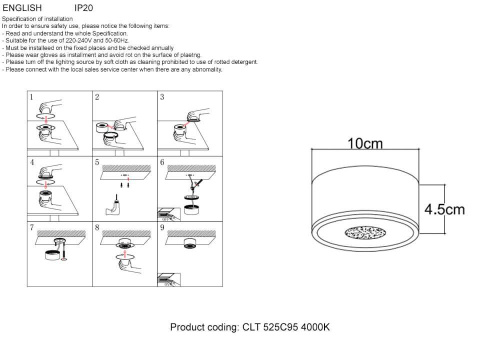 Потолочный светодиодный светильник Crystal Lux CLT 525C95 GO 4000K