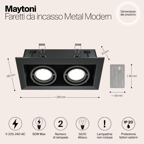 Встраиваемый светильник Maytoni Metal DL008-2-02-B Встраиваемый светильник Maytoni Metal DL008-2-02-B