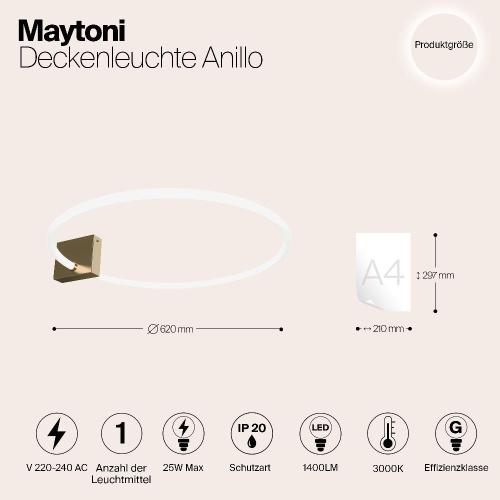Настенный светильник Maytoni Anillo MOD315CL-L25G3K Настенный светильник Maytoni Anillo MOD315CL-L25G3K