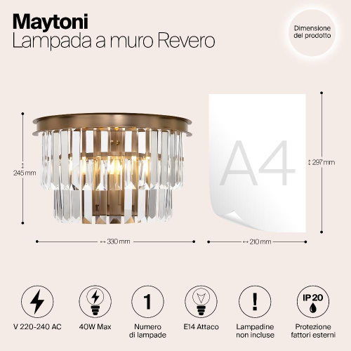 Настенный светильник Maytoni Revero MOD085WL-01BS