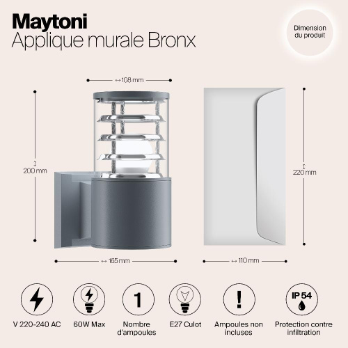 Настенный светильник Maytoni Outdoor O576WL-01GR