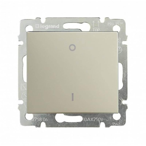 Выключатель одноклавишный двухполюсный Legrand Valena 16A 250V слоновая кость 774104