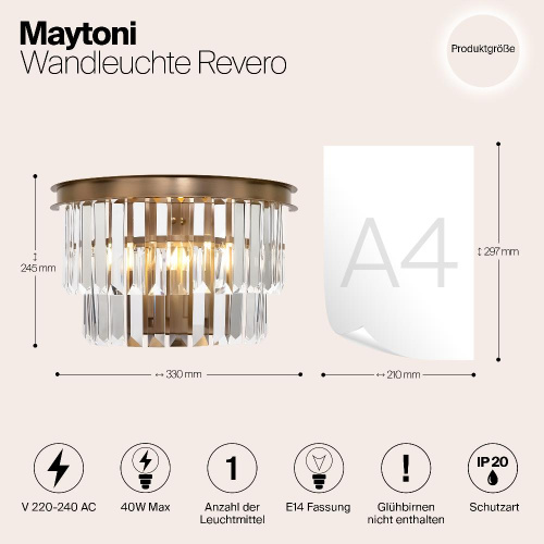 Настенный светильник Maytoni Revero MOD085WL-01BS