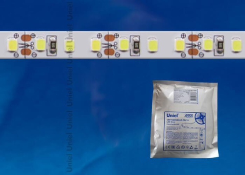 Светодиодная лента Uniel 60LED/m 6W/m 2835SMD белый 5M ULS-2835-60LED/m-8mm-IP20-DC24V-6W/m-5M-W UL-00002970 Светодиодная лента Uniel 60LED/m 6W/m 2835SMD белый 5M ULS-2835-60LED/m-8mm-IP20-DC24V-6W/m-5M-W UL-00002970