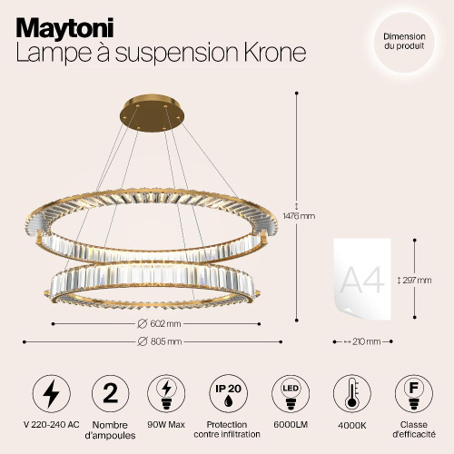 Подвесной светильник Maytoni P097PL-L90G4K