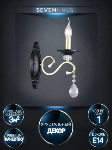 Бра Seven Fires Elek WD3596/1W-GD-BK-CL