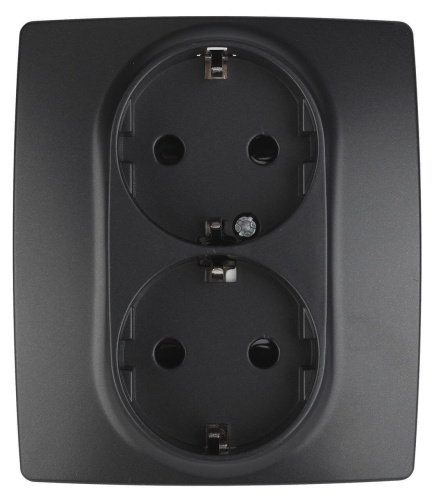 Розетка ЭРА 12 2x2P E Schuko со шторками 16A 250V 12-2104-05 Б0014703