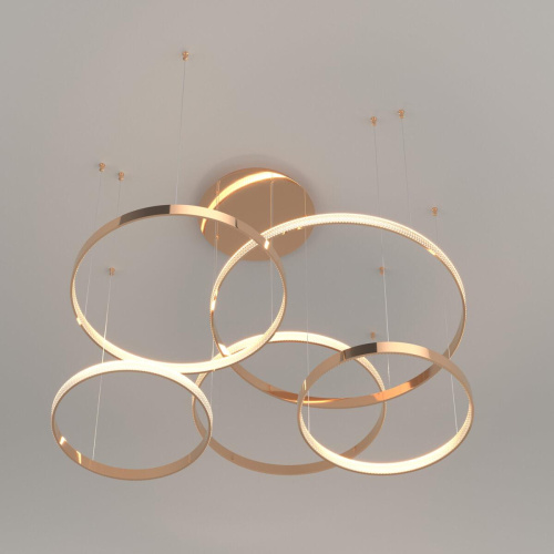 Подвесной светодиодный светильник Eurosvet Smart Posh 90275/5 медный Подвесной светодиодный светильник Eurosvet Smart Posh 90275/5 медный