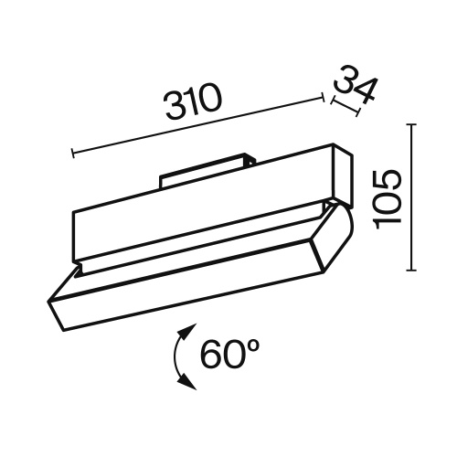 Трековый светодиодный светильник для магнитного шинопровода Maytoni Track lamps TR013-2-20W4K-B Трековый светодиодный светильник для магнитного шинопровода Maytoni Track lamps TR013-2-20W4K-B