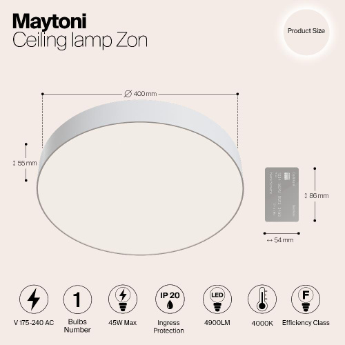 Потолочный светодиодный светильник Maytoni Zon C032CL-L48W4K