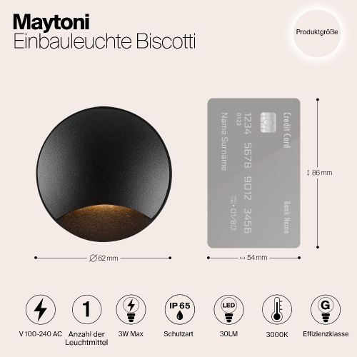 Встраиваемый светодиодный светильник Maytoni Biscotti O035-L3B3K
