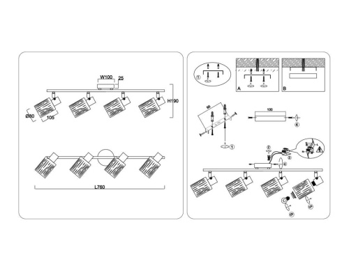 Настенно-потолочный спот Ambrella light TRADITIONAL TR8670 Настенно-потолочный спот Ambrella light TRADITIONAL TR8670