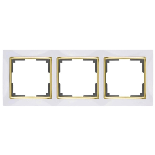 Рамка Werkel Snabb на 3 поста белый/золото WL03-Frame-03-white/GD 4690389083921