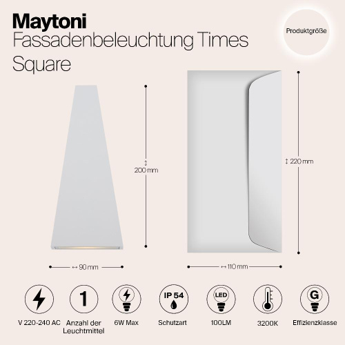 Уличный настенный светодиодный светильник Maytoni Times Square O580WL-L6W Уличный настенный светодиодный светильник Maytoni Times Square O580WL-L6W