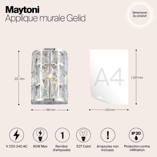 Настенный светильник Maytoni Gelid MOD184-WL-01-CH