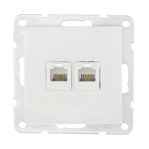 Розетка LK Studio компьютерная 2хRJ-45 кат. 5е с накладкой (белый) LK60 866204-1 Розетка LK Studio компьютерная 2хRJ-45 кат. 5е с накладкой (белый) LK60 866204-1