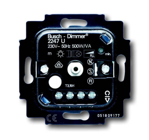 Диммер поворотный для л/н г/л ABB BJE 500W 2CKA006512A0302