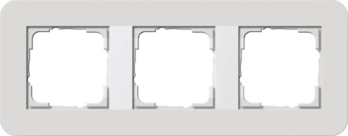 Рамка 3-постовая Gira E3 светло-серый/белый глянцевый 0213411