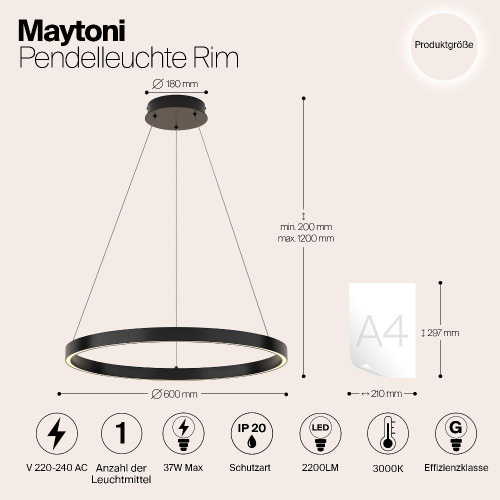 Подвесной светильник Maytoni MOD058PL-L32B3K