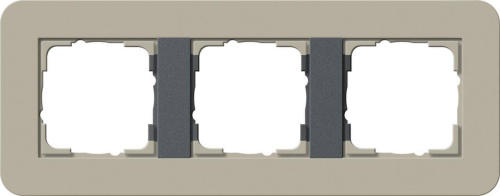 Рамка 3-постовая Gira E3 серо-бежевый/антрацит 0213428