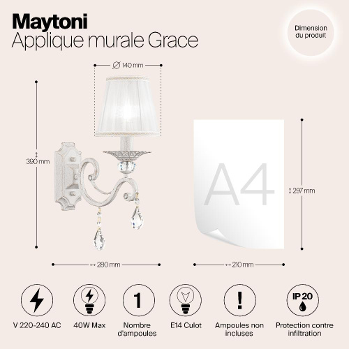 Бра Maytoni Grace ARM247-01-G Бра Maytoni Grace ARM247-01-G