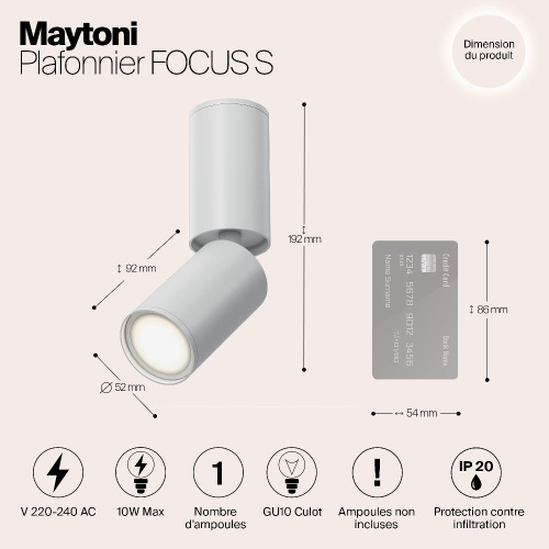 Спот Maytoni Focus S C051CL-01W Спот Maytoni Focus S C051CL-01W