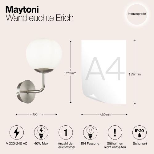 Бра Maytoni Erich MOD221-WL-01-N