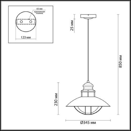 Уличный подвесной светильник Odeon Light Nature Dante 4164/1
