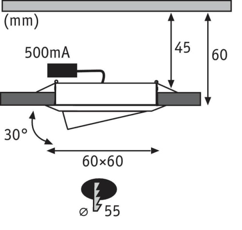 Встраиваемый светодиодный светильник Paulmann Drilled 92918