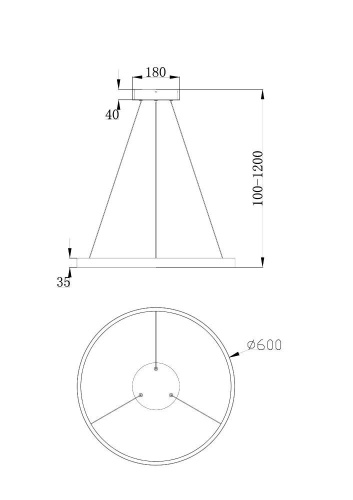 Подвесной светодиодный светильник Maytoni Rim MOD058PL-L32BS4K