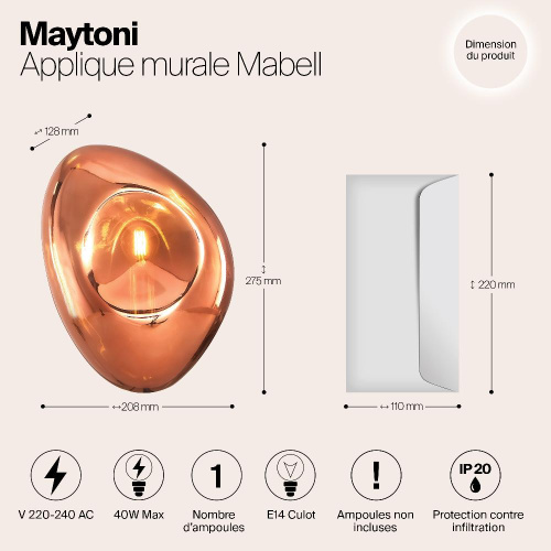 Настенный светильник Maytoni Mabell MOD306WL-01C Настенный светильник Maytoni Mabell MOD306WL-01C