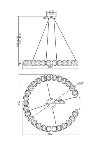 Подвесной светодиодный светильник Maytoni Amulet MOD555PL-L30CH5K