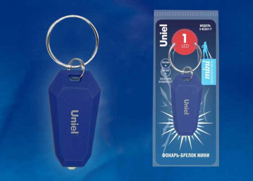 Фонарь-брелок светодиодный Uniel Standard Mini от батареек S-KL021-T Blue UL-00004094 Фонарь-брелок светодиодный Uniel Standard Mini от батареек S-KL021-T Blue UL-00004094