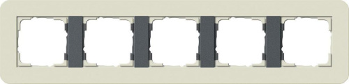 Рамка 5-постовая Gira E3 песочный/антрацит 0215427