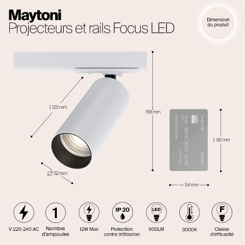 Трековый светодиодный светильник Maytoni Track lamps TR021-1-12W3K Трековый светодиодный светильник Maytoni Track lamps TR021-1-12W3K