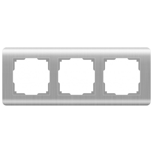 Рамка Werkel Stream на 3 поста серебряный WL12-Frame-03 4690389076381 Рамка Werkel Stream на 3 поста серебряный WL12-Frame-03 4690389076381