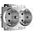 Розетка двойная Werkel серебряный рифленый WL09-SKG-02-IP20 4690389131288