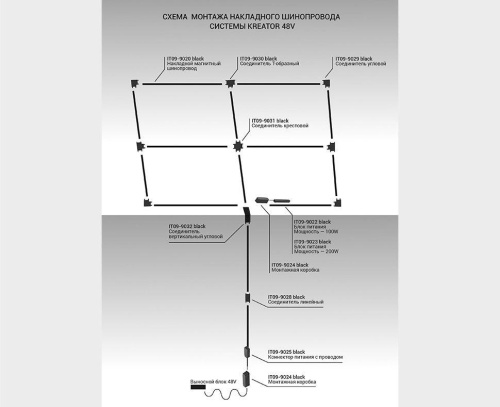 Трековый светодиодный светильник Italline IT09-9015 black 3000K