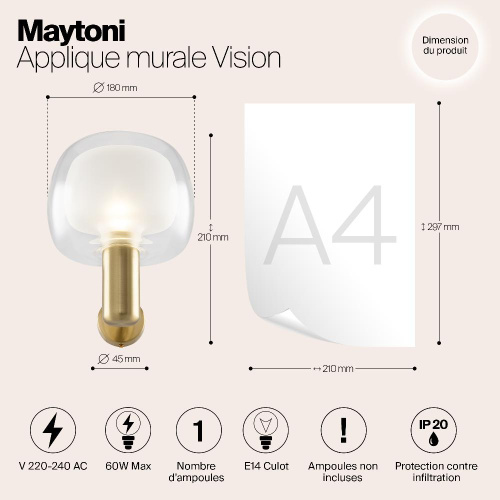 Бра Maytoni Vision MOD411WL-01G