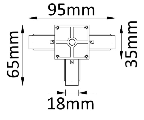 Соединитель T-образный однофазный Crystal Lux CLT 0.211 03 BL
