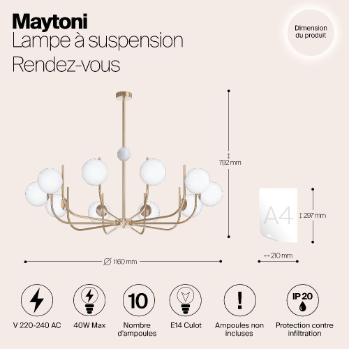 Подвесная люстра Maytoni Rendez-Vous MOD109PL-10BS